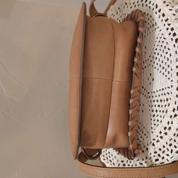 FRYE Meadow Mini Brown Crossbody Adjustable Strap Braided Detail 3 Compartments - Picture 7 of 15